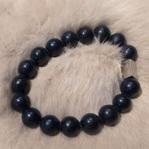 Men's Navy Beaded Bracelet